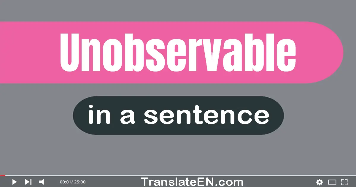 Unobservable in a sentence