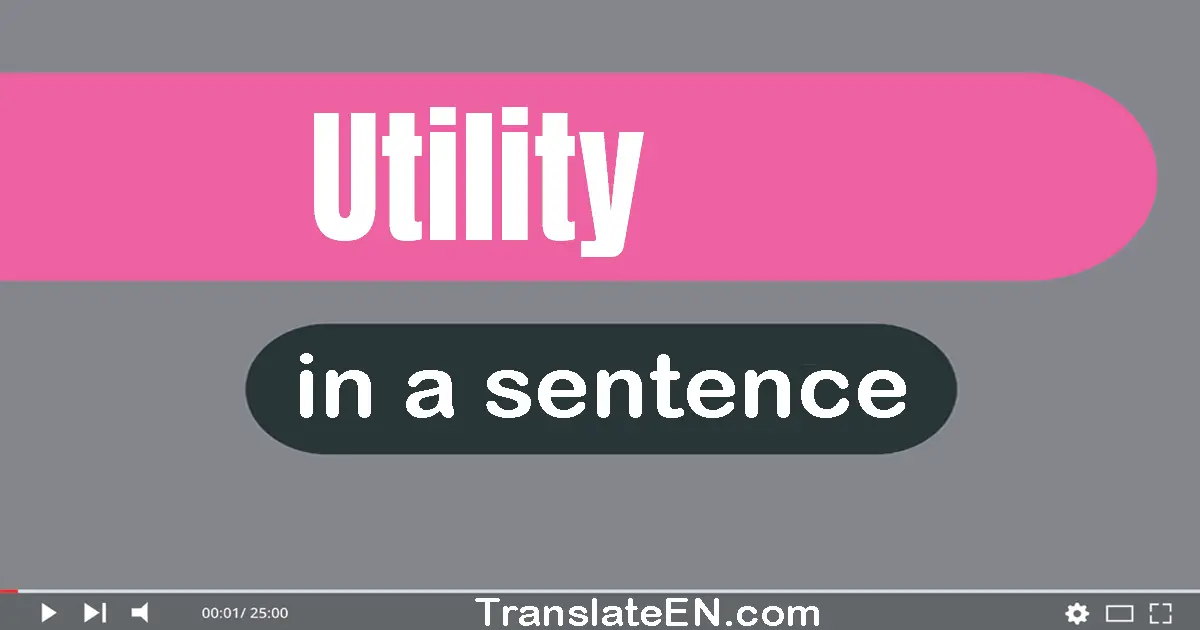 Use "utility" in a sentence | "utility" sentence examples