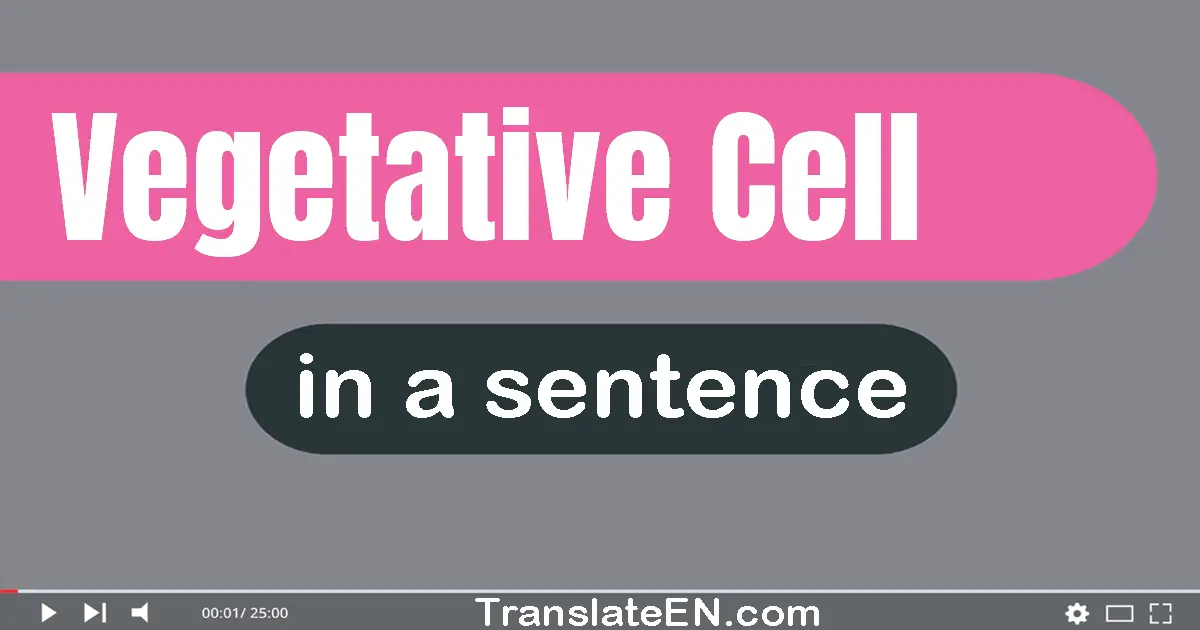 Use "vegetative cell" in a sentence | "vegetative cell" sentence examples