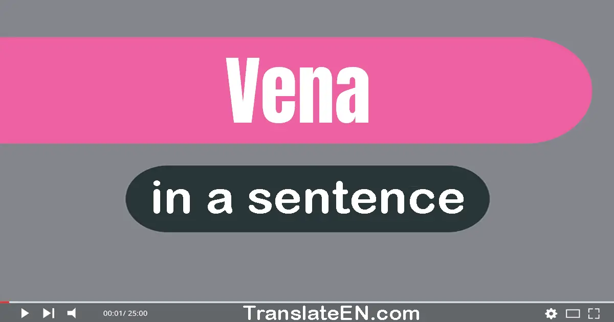 Use "vena" in a sentence | "vena" sentence examples