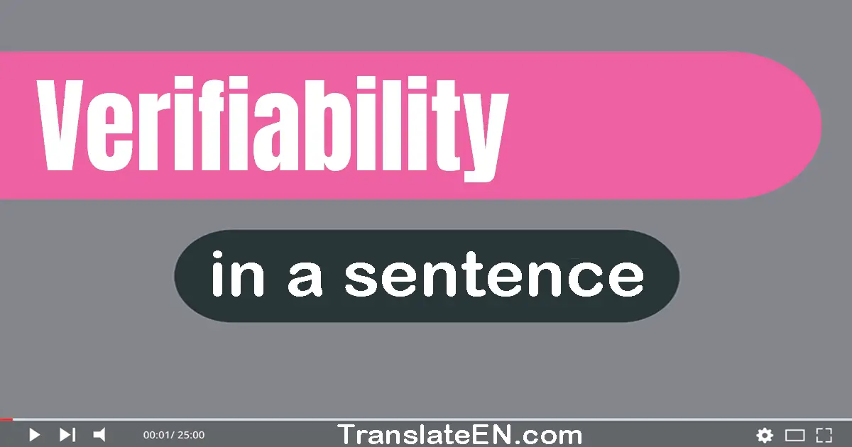 Verifiability in a sentence