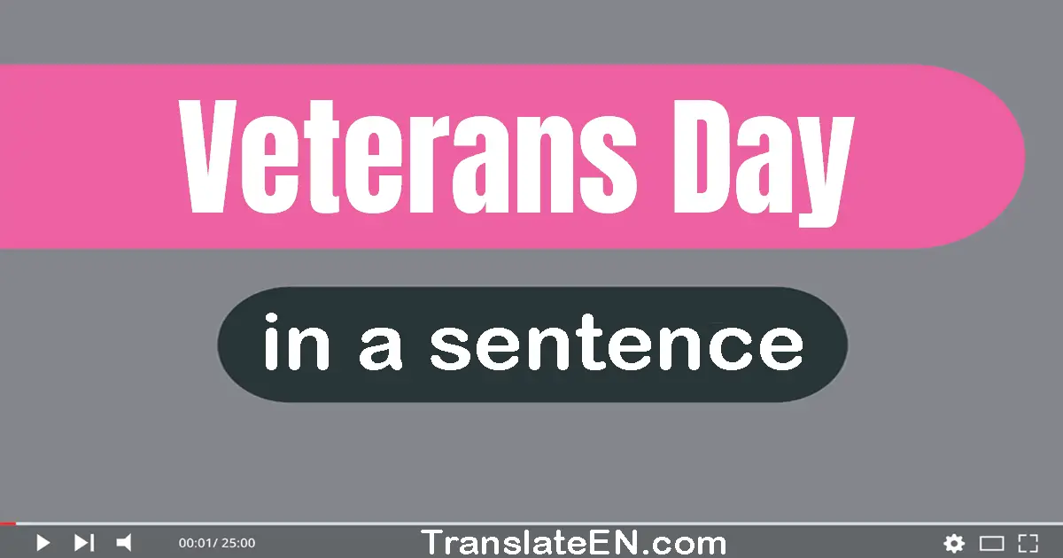 Veterans Day in a sentence