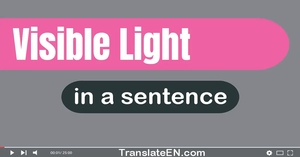 Use "visible light" in a sentence | "visible light" sentence examples
