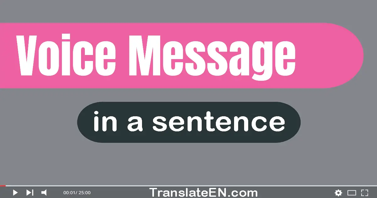 Voice Message in a sentence