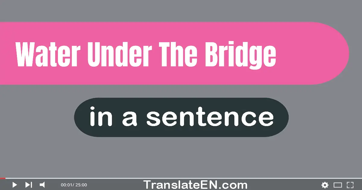 Water Under The Bridge in a sentence