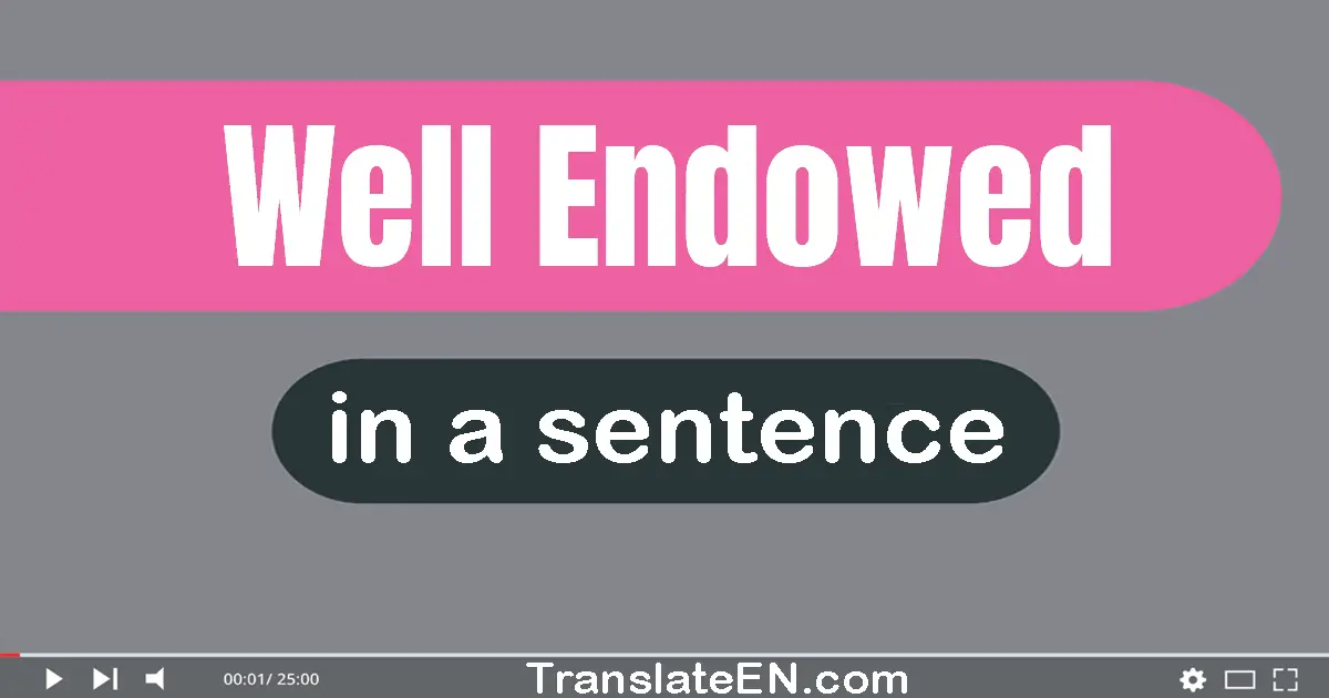 Well-endowed in a sentence