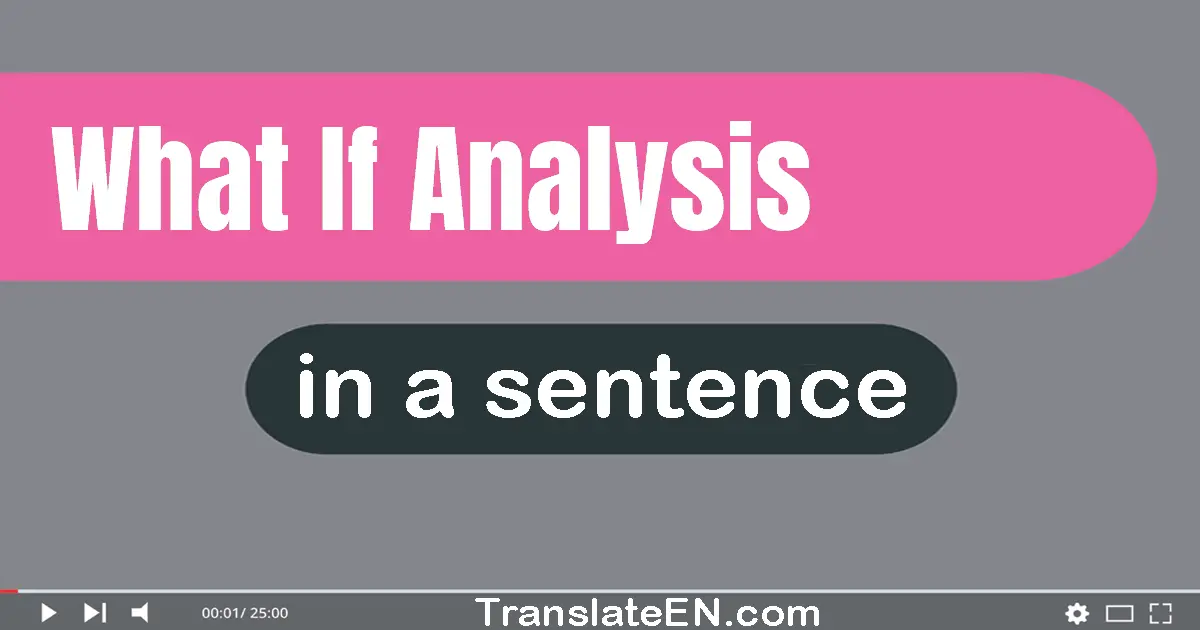 What-if Analysis in a sentence