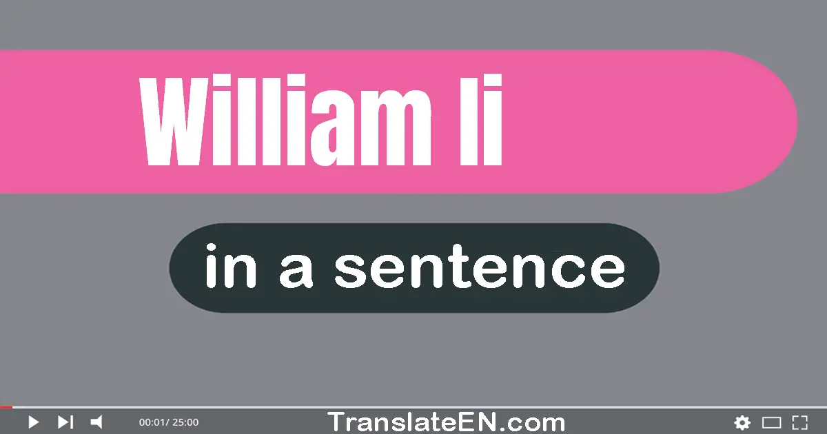 William Ii in a sentence