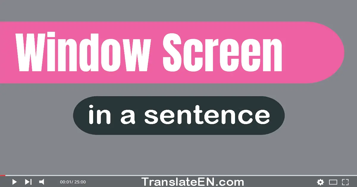 Window Screen in a sentence