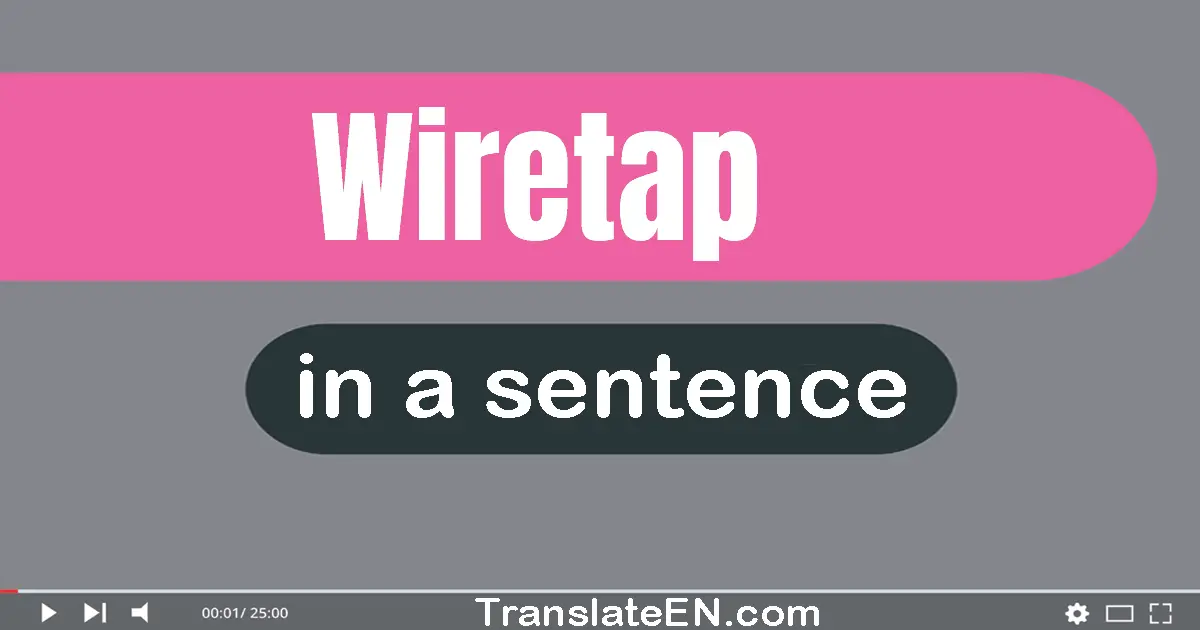 Use "wiretap" in a sentence | "wiretap" sentence examples