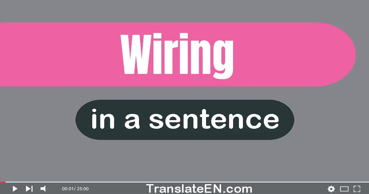 Use "wiring" in a sentence | "wiring" sentence examples