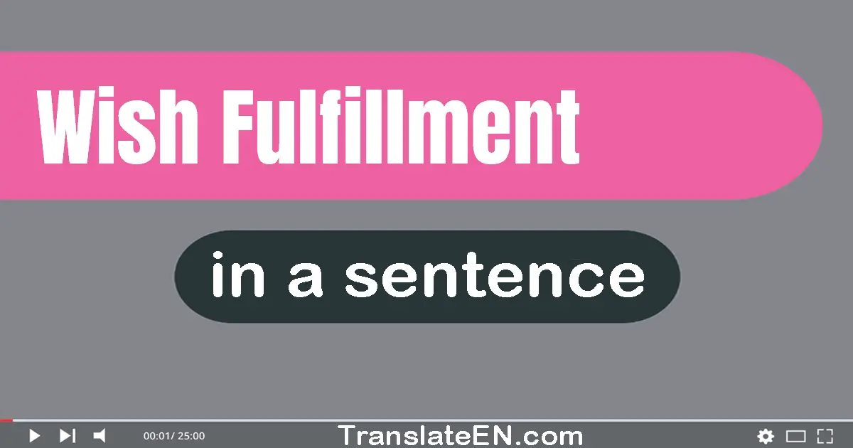 Use "wish fulfillment" in a sentence | "wish fulfillment" sentence examples