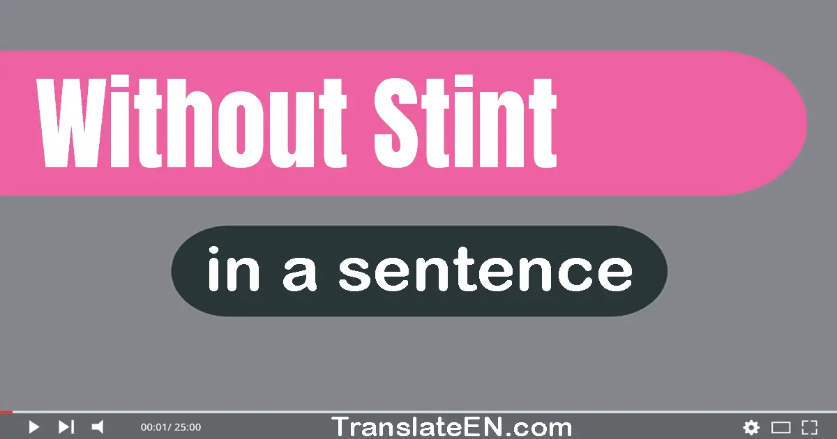 Without Stint in a sentence