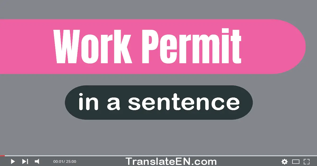 Use "work permit" in a sentence | "work permit" sentence examples