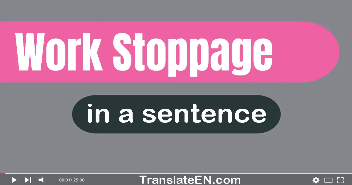 Use "work stoppage" in a sentence | "work stoppage" sentence examples