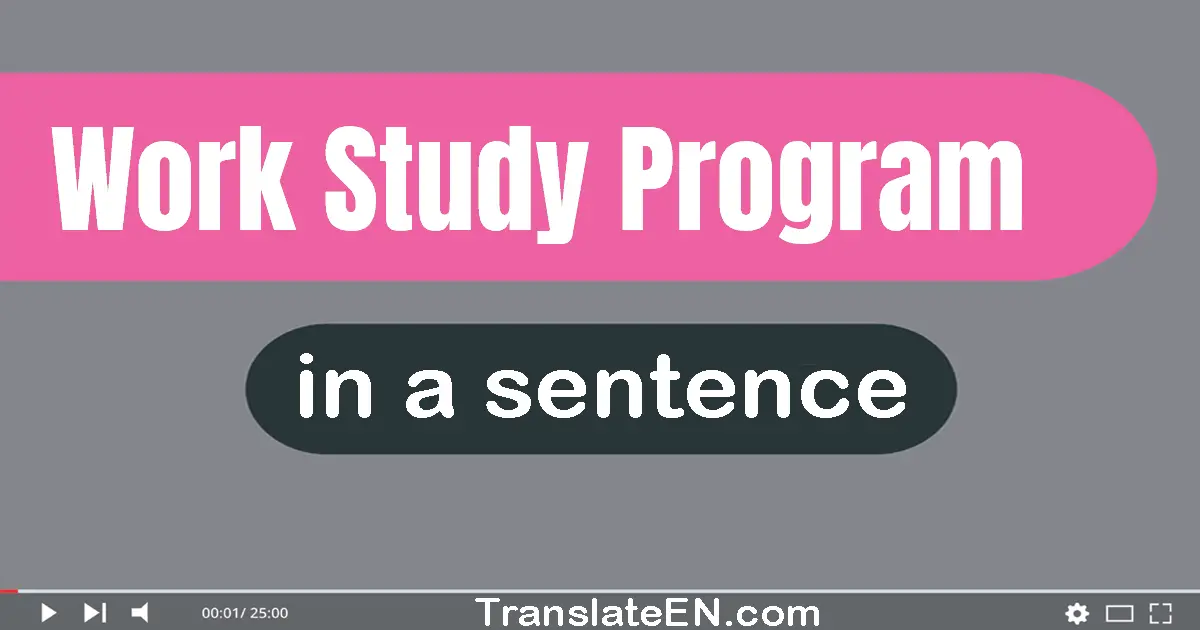 Use "work-study program" in a sentence | "work-study program" sentence examples