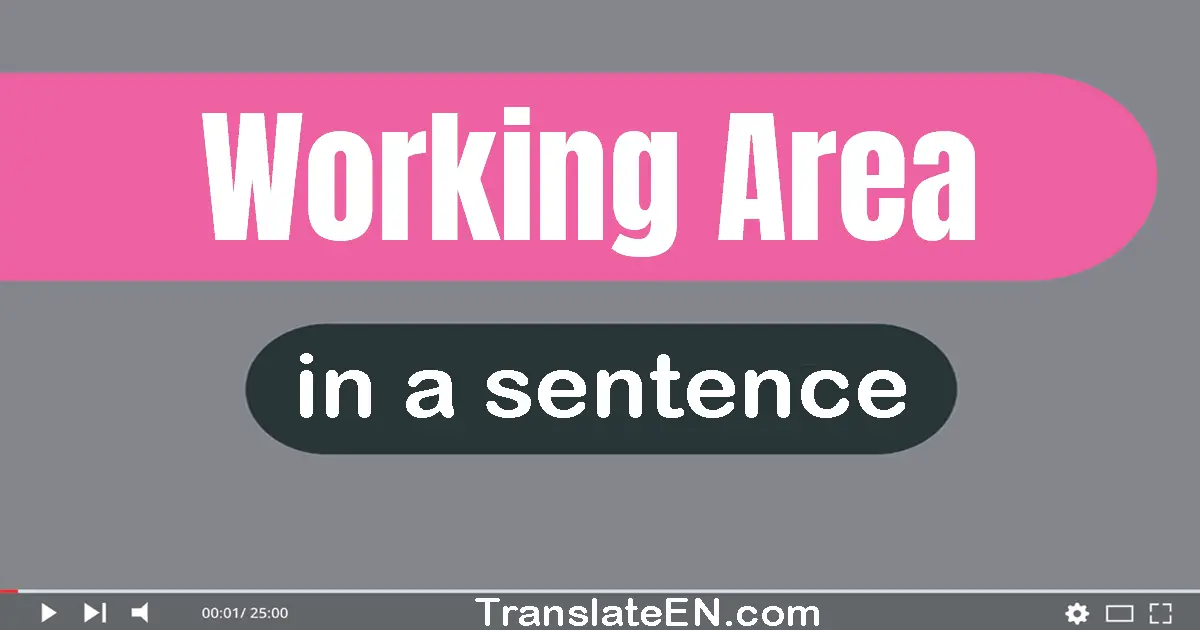 Use "working area" in a sentence | "working area" sentence examples