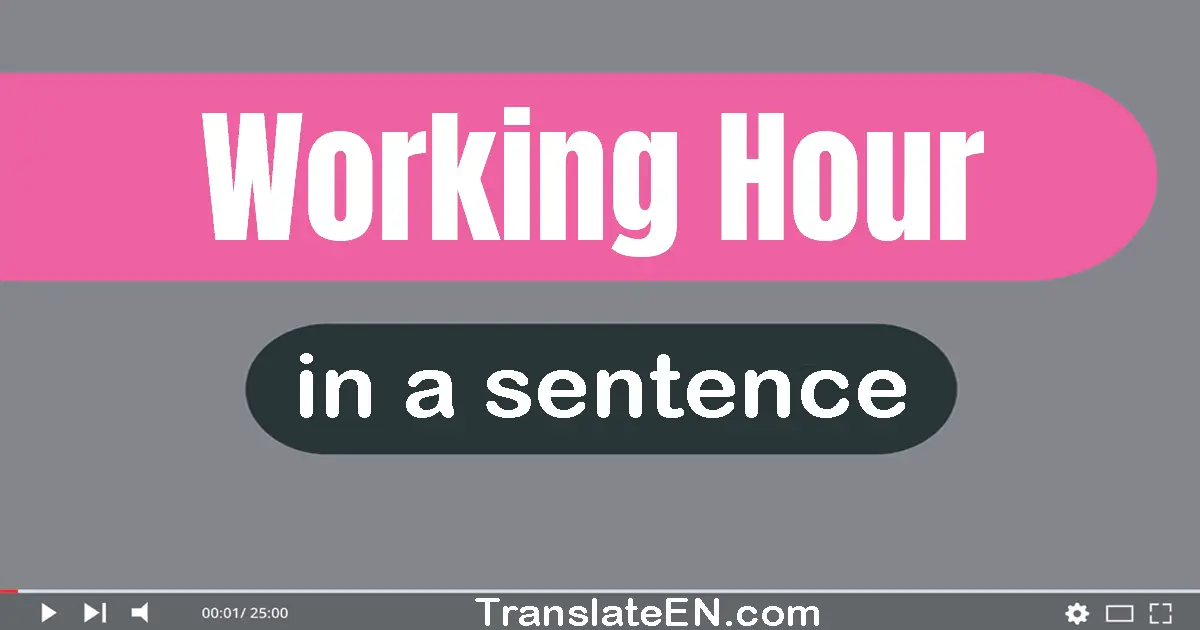 Use "working hour" in a sentence | "working hour" sentence examples