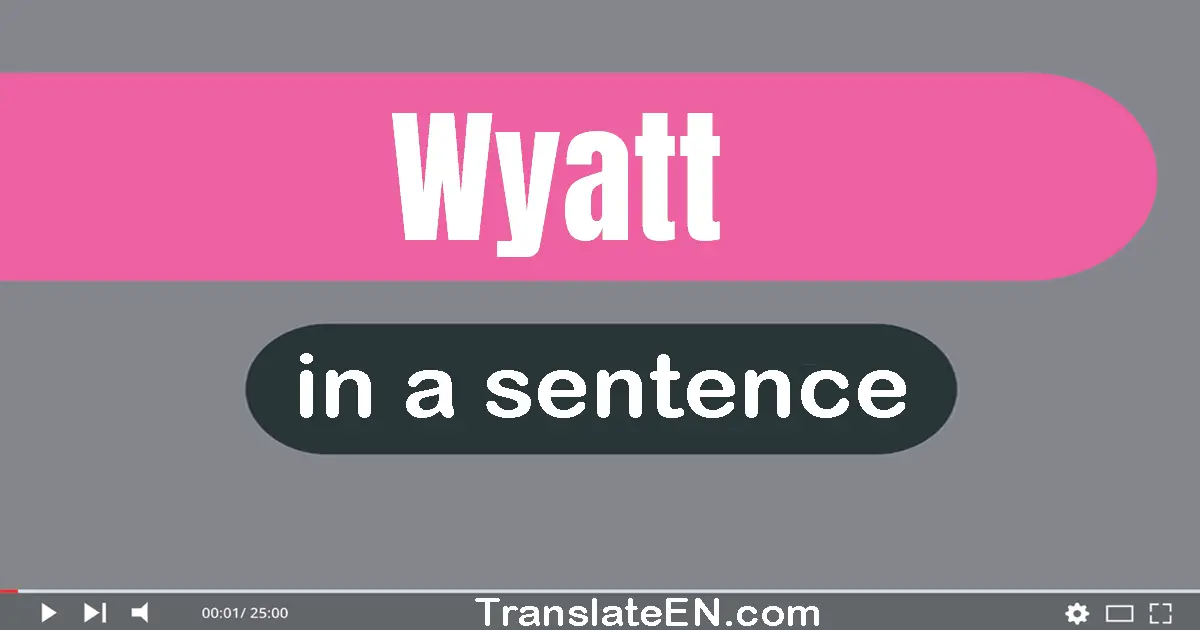 Use "wyatt" in a sentence | "wyatt" sentence examples