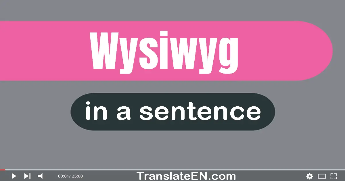 Use "WYSIWYG" in a sentence | "WYSIWYG" sentence examples