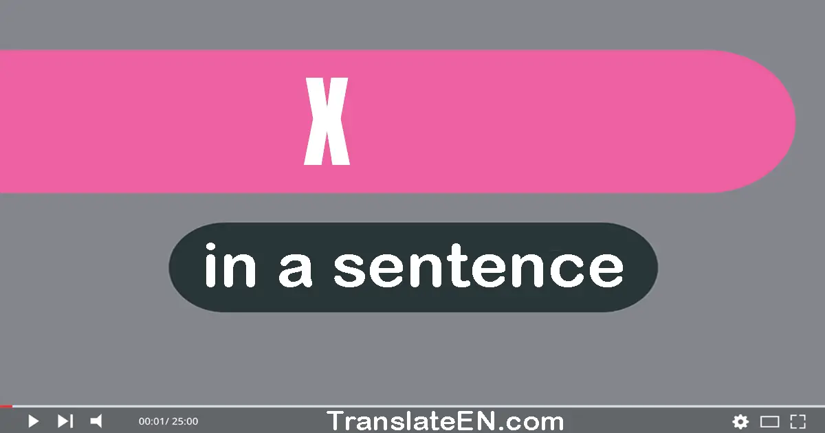 Use "x" in a sentence | "x" sentence examples