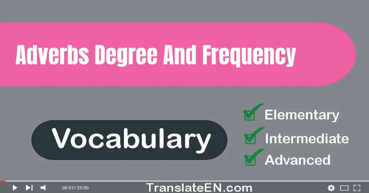 Adverbs: Degree And Frequency