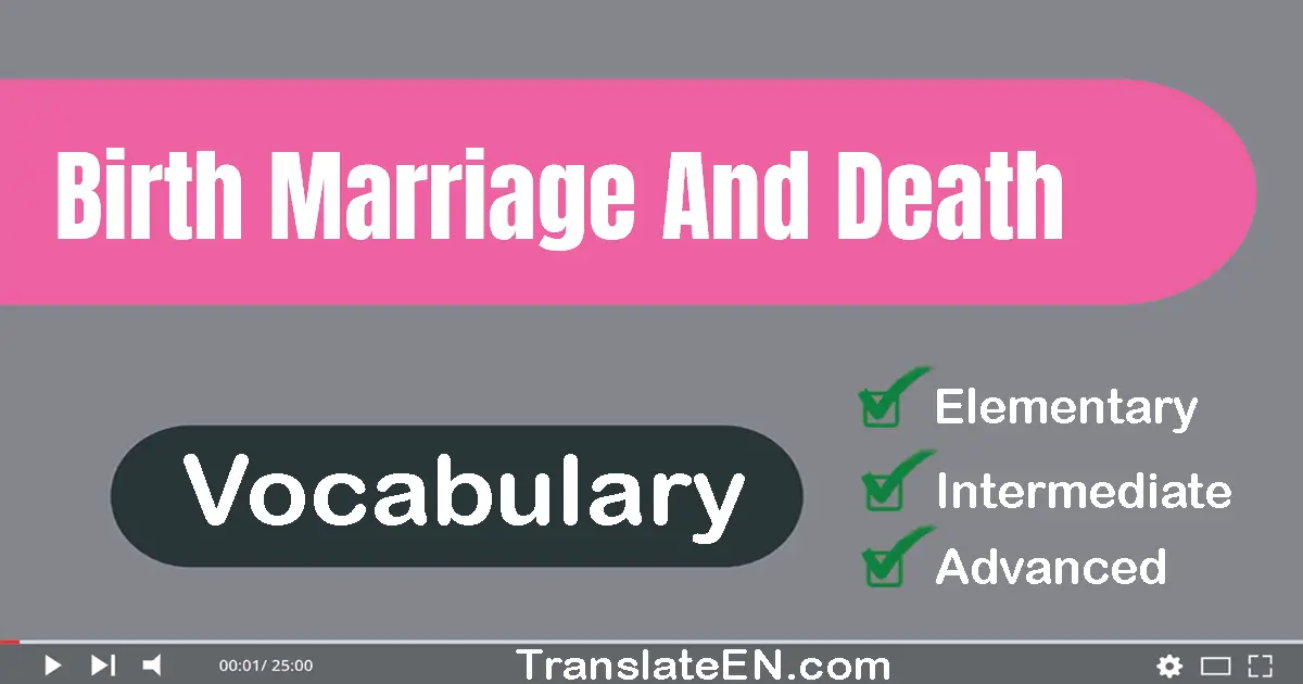 Birth, Marriage And Death