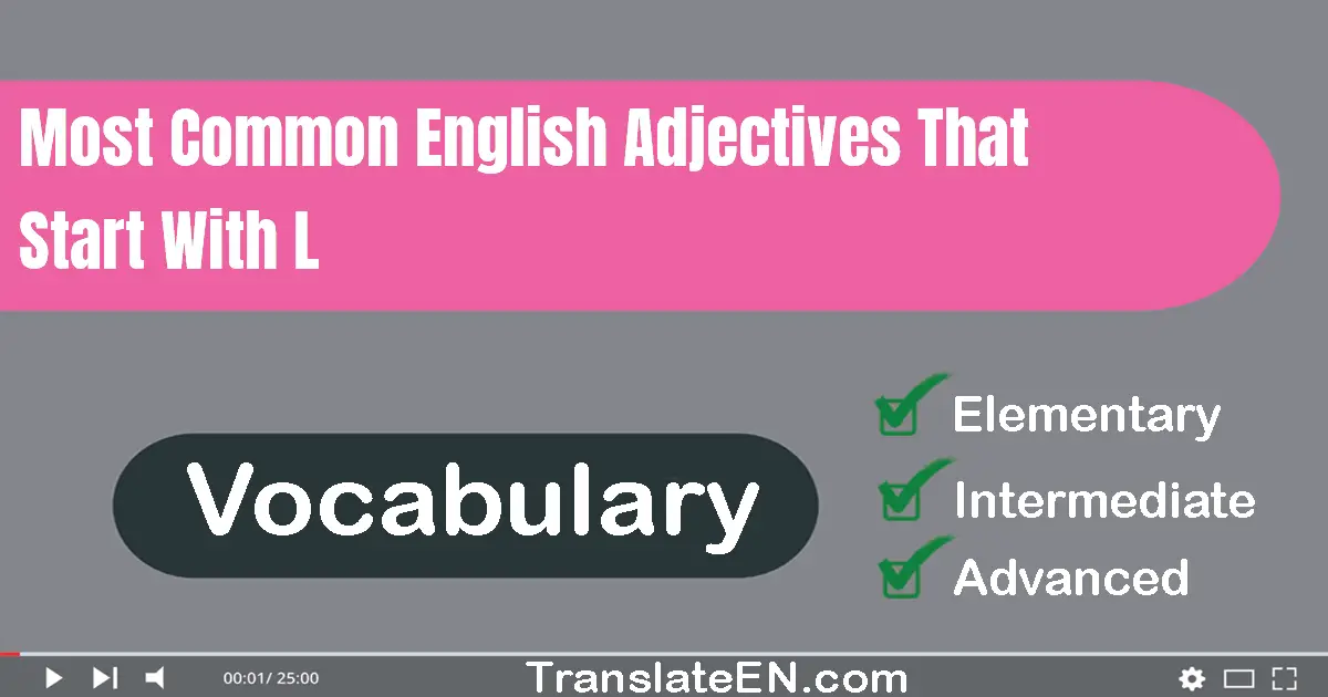 Most Common English Adjectives That Start With 