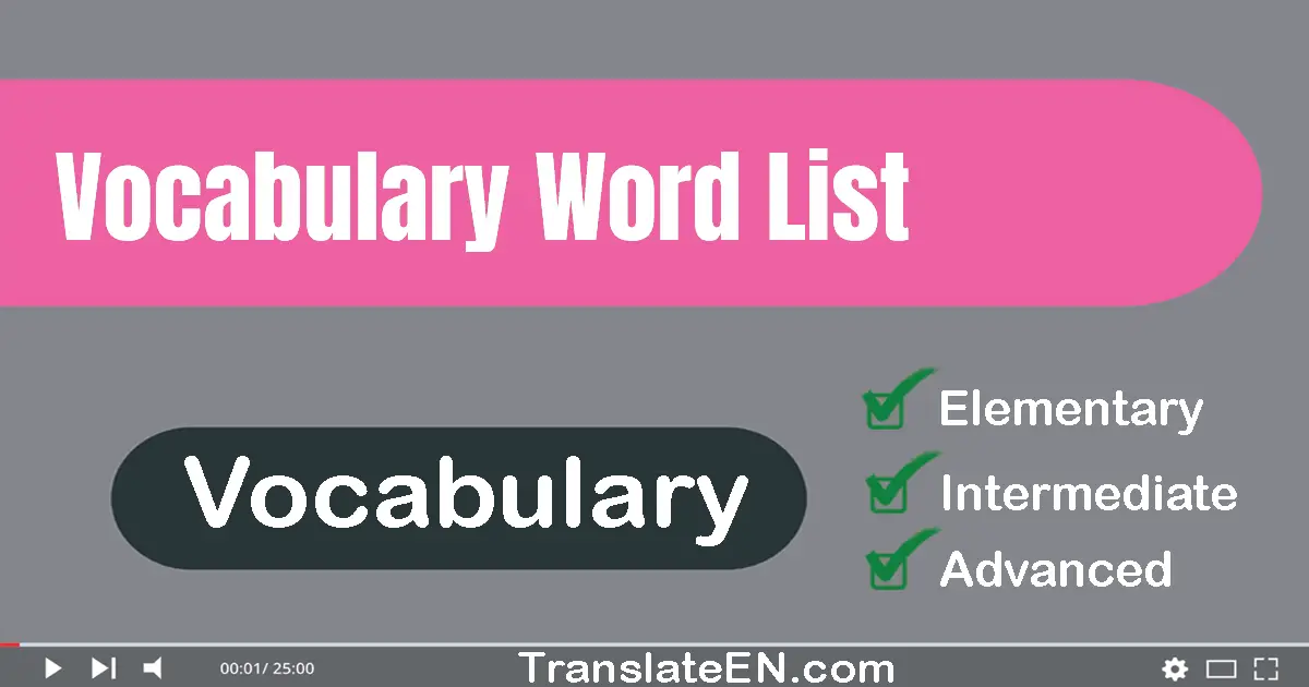 Vocabulary Word List