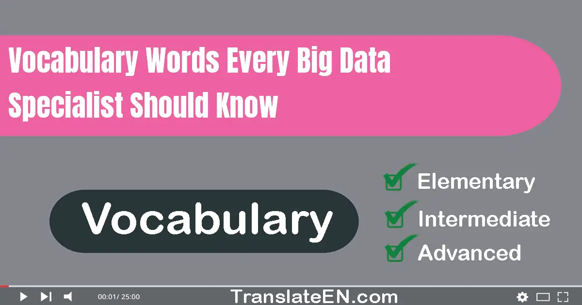 Vocabulary Words Every Big Data Specialist Should Know