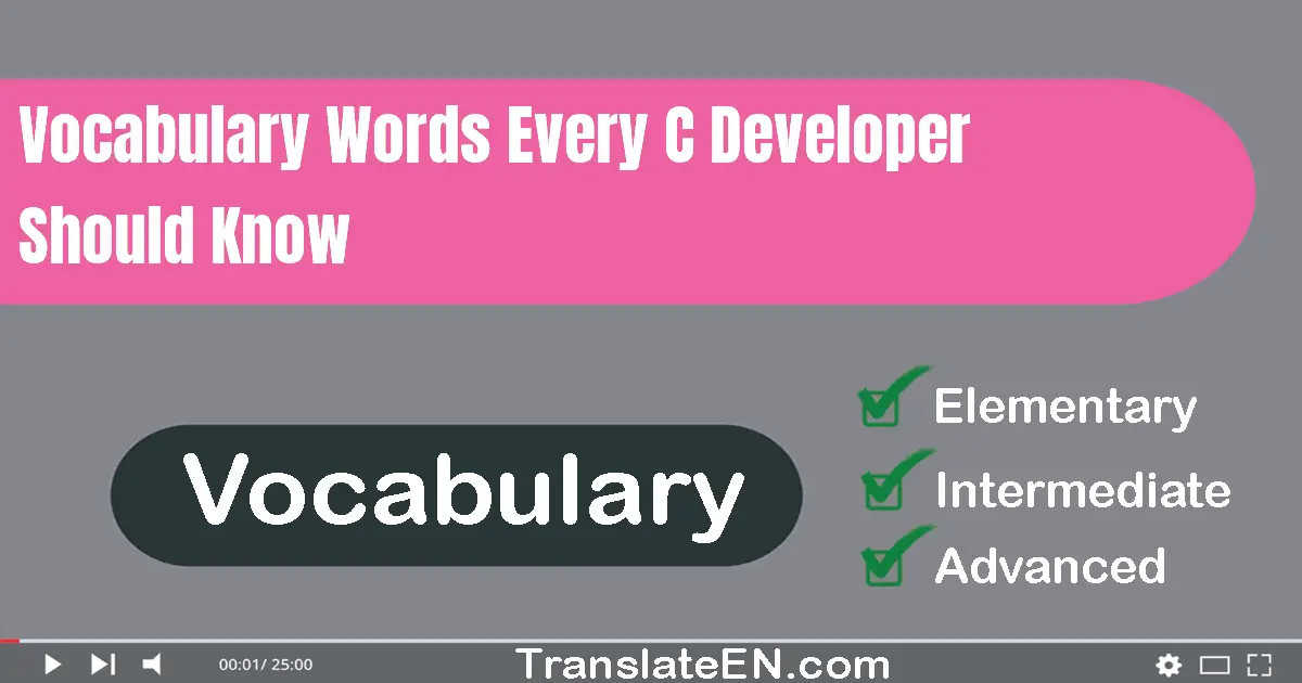 Vocabulary Words Every C# Developer Should Know