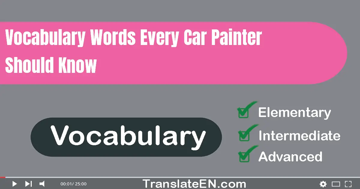 Vocabulary Words Every Car Painter Should Know