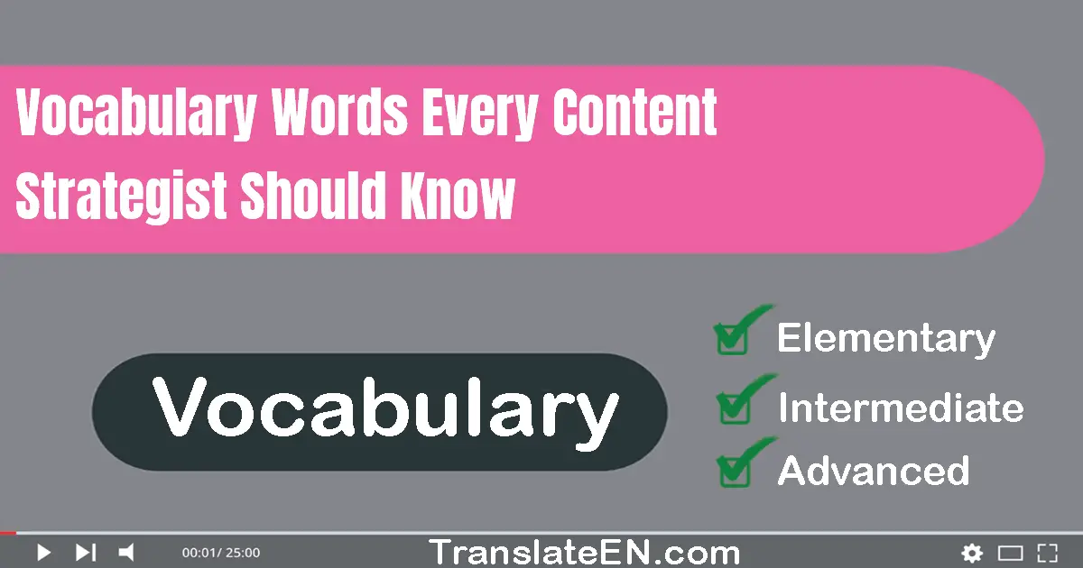 Vocabulary Words Every Content Strategist Should Know