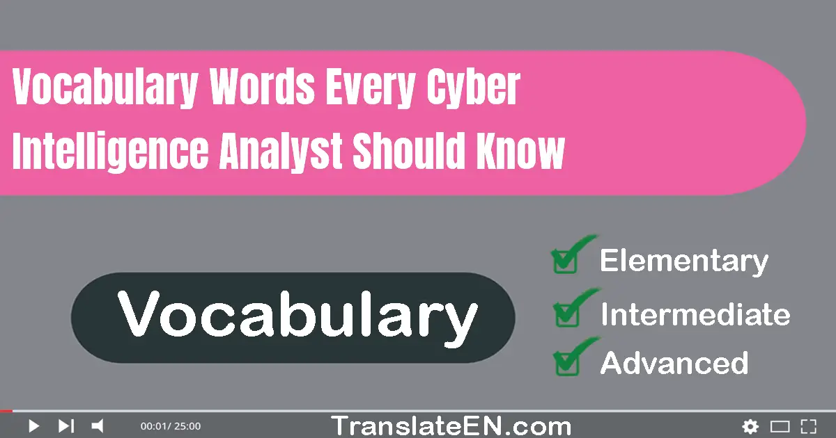 Vocabulary Words Every Cyber Intelligence Analyst Should Know