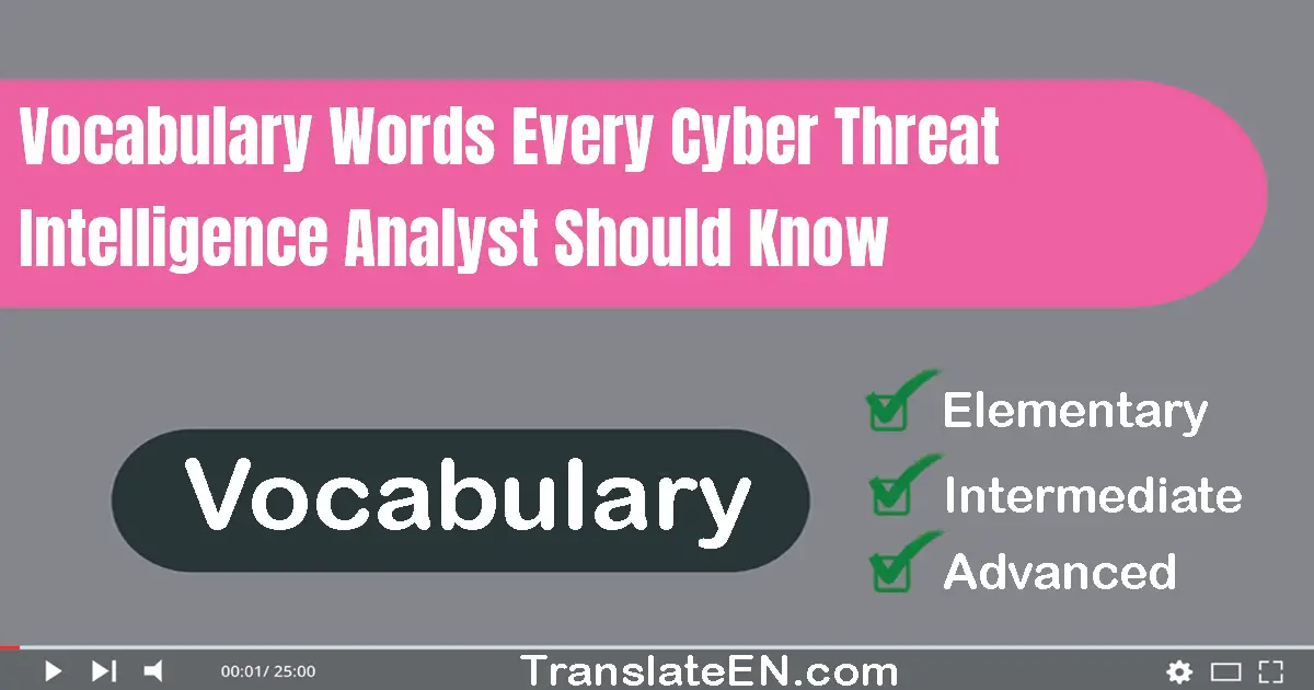 Vocabulary Words Every Cyber Threat Intelligence Analyst Should Know