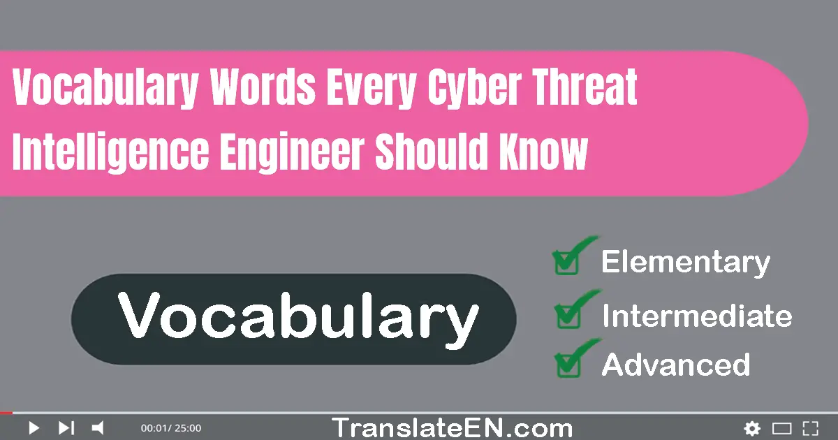 Vocabulary Words Every Cyber Threat Intelligence Engineer Should Know