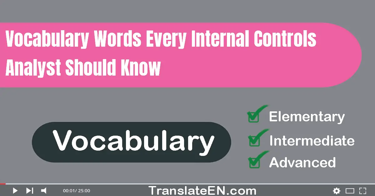 Vocabulary Words Every Internal Controls Analyst Should Know