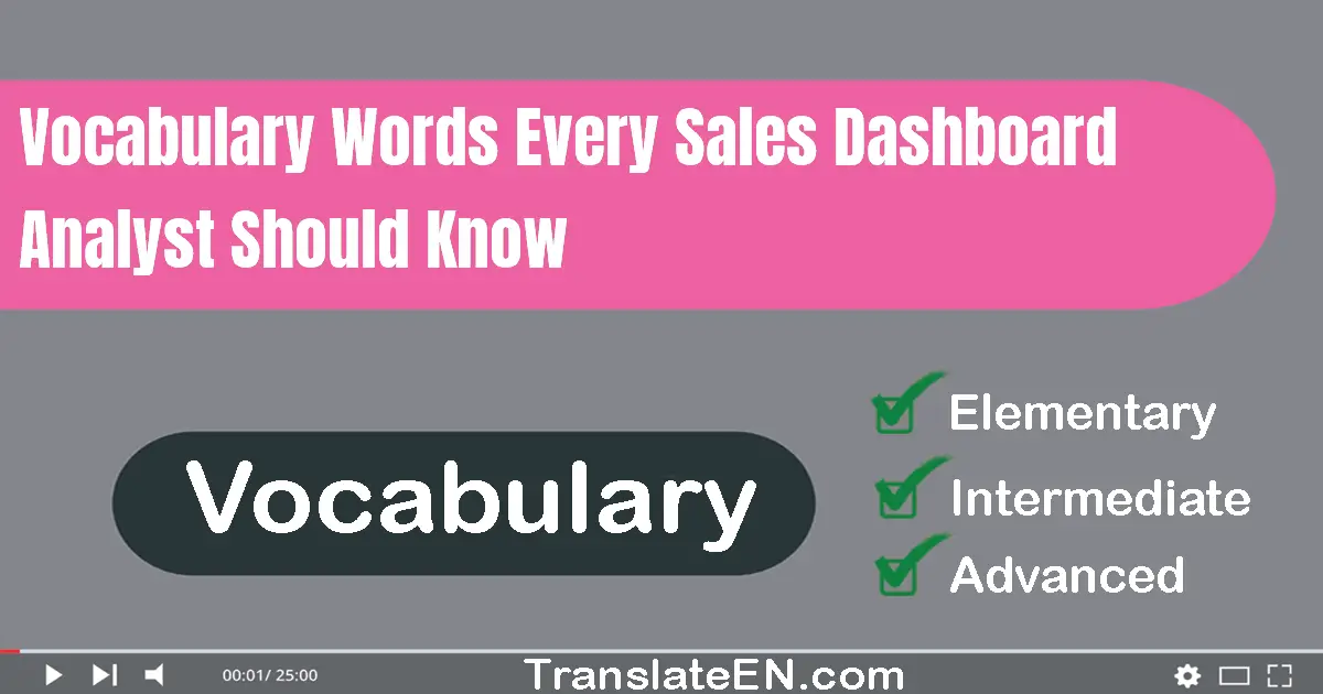 Vocabulary Words Every Sales Dashboard Analyst Should Know