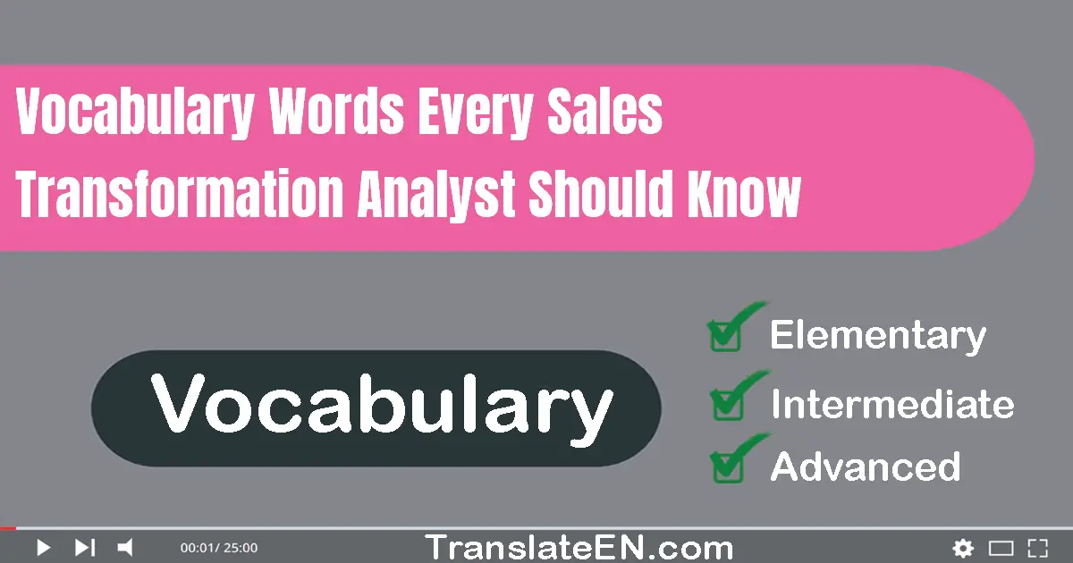 Vocabulary Words Every Sales Transformation Analyst Should Know