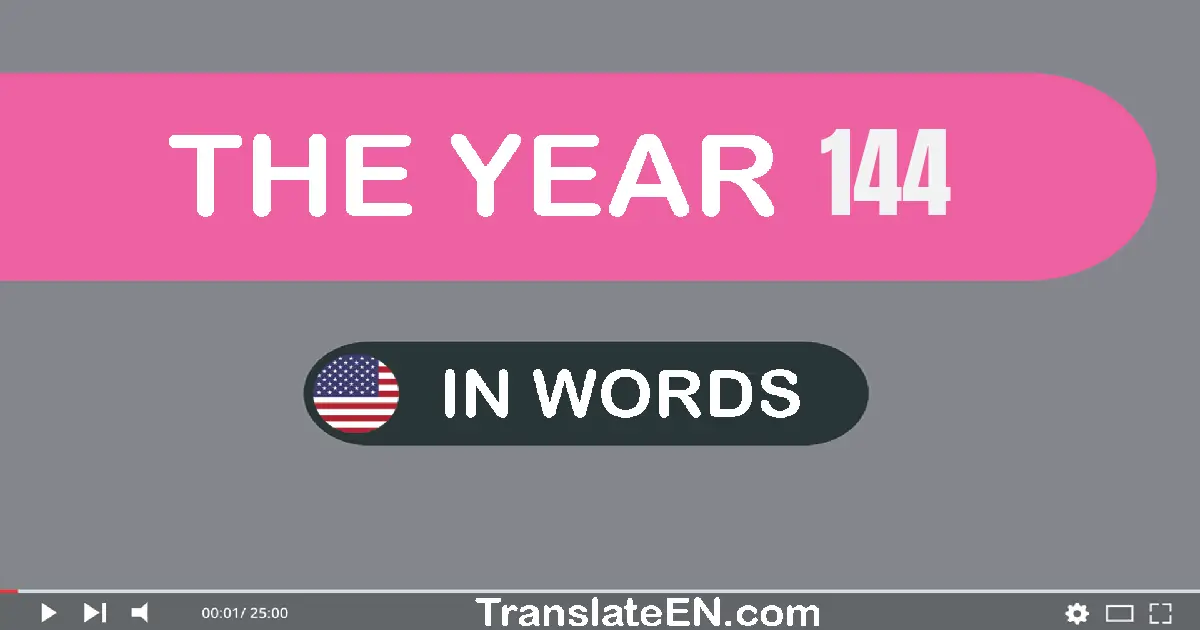 The year 144: Convert, Say, Spell and Write in English words