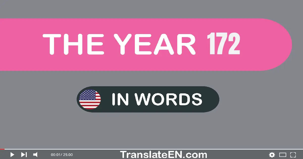 The year 172: Convert, Say, Spell and Write in English words