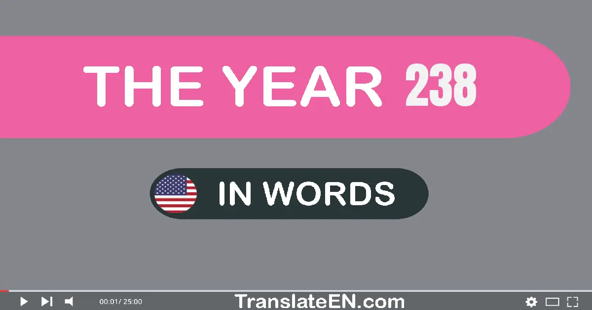 The year 238: Convert, Say, Spell and Write in English words