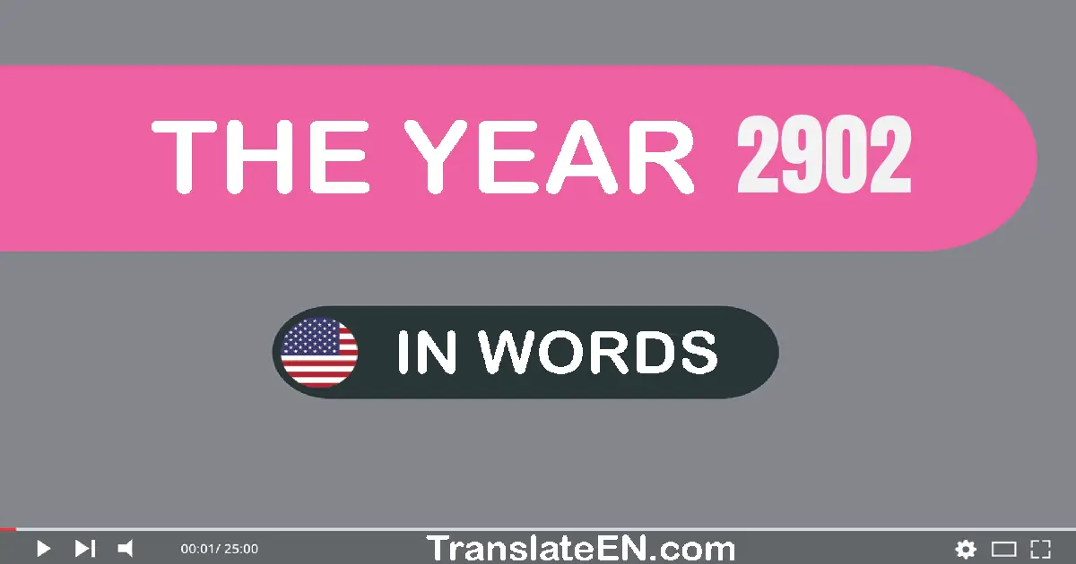 The year 2902: Convert, Say, Spell and Write in English words