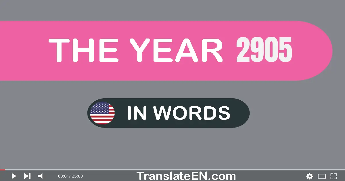 The year 2905: Convert, Say, Spell and Write in English words