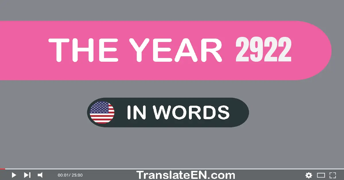 The year 2922: Convert, Say, Spell and Write in English words