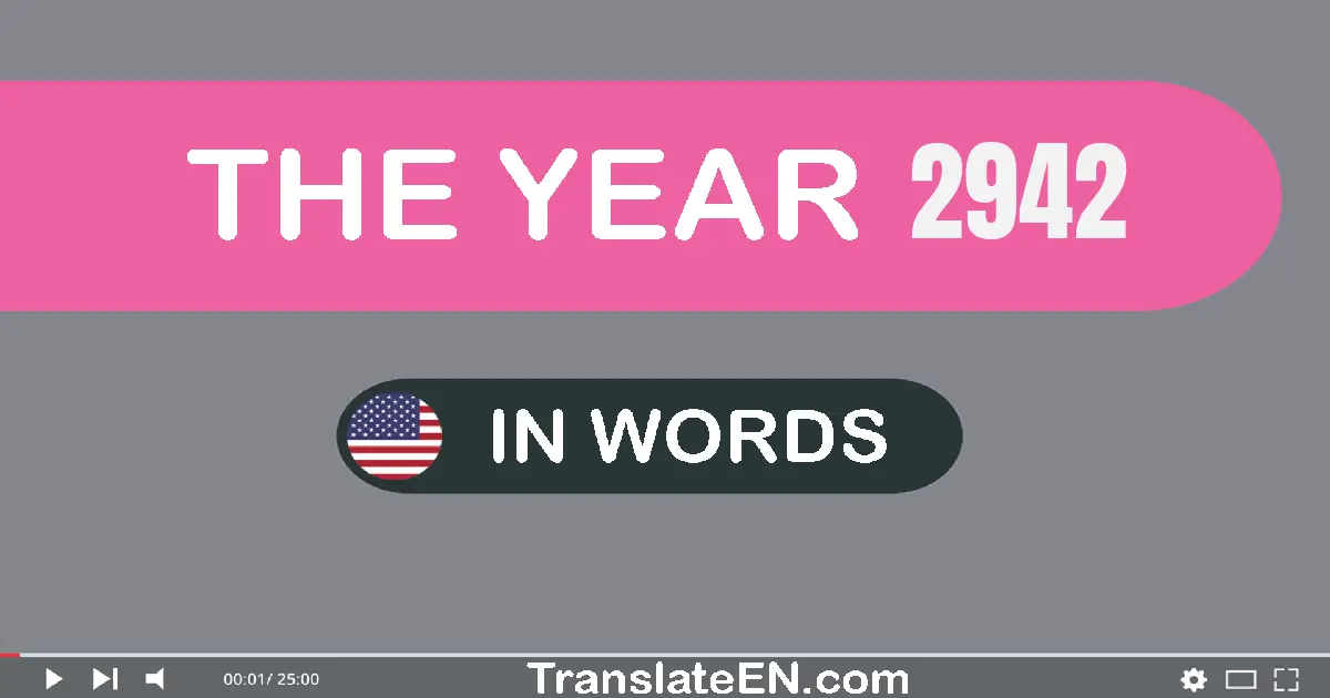 The year 2942: Convert, Say, Spell and Write in English words