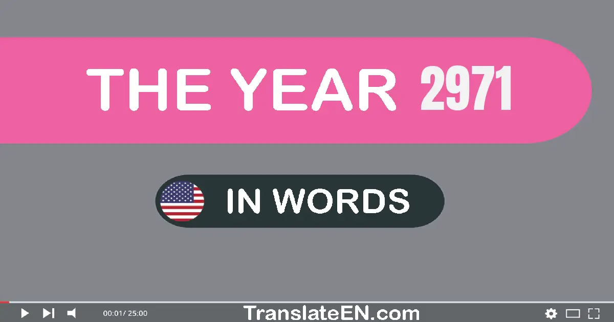 The year 2971: Convert, Say, Spell and Write in English words